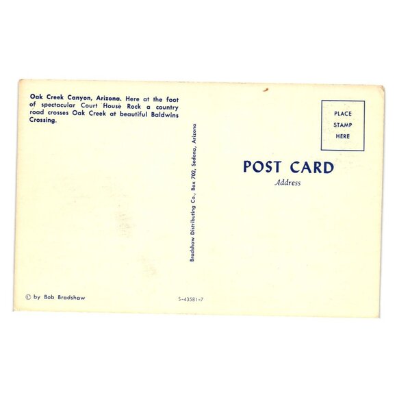 Oak Creek Canyon Arizona Court House Rock Postcard Vintage Bradshaw Travel Road - Picture 2 of 2